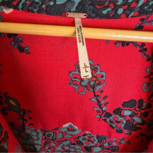 Free People  If Only you Knew Red Bohemian Maxi Dress L - Picture 4 of 8